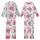 Women's Bridesmaid Rayon Pajamas: Watercolor Fuchsia Rose & Teal Cactus Floral Kid Satin Pajamas Set - 1