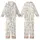 Vintage Donkey & Wheat Pattern: Hand-Drawn Pen & Ink Grayscale Sketch Motif Kid Satin Pajamas Set - 1