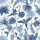 Azure Blooms Pyjama Set: Hand-Drawn Indigo Tropical Birds 100% Cotton Loungewear Gift Satin Short-Sleeve Pajamas Set - 4