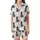 Black Lab Christmas Pajamas: Hand-Drawn Watercolor Dog & Gold Star Lights - Relaxed Jersey Knit Satin Short-Sleeve Pajamas Set - 2