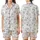 Bridal Slip | Pearl Rose Botanical Feather Motif Sleepwear Satin Short-Sleeve Pajamas Set - 1