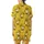 Playful Yellow Duck Pattern: Seamless Swimming Cartoon Ducks Flat Art Print Satin Short-Sleeve Pajamas Set - 3