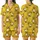 Playful Yellow Duck Pattern: Seamless Swimming Cartoon Ducks Flat Art Print Satin Short-Sleeve Pajamas Set - 1