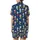 Cat Lover's Royal Blue Christmas: Playful Cartoon Cats in Festive Stockings All-Over Pattern Satin Short-Sleeve Pajamas Set - 3