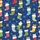Cat Lover's Royal Blue Christmas: Playful Cartoon Cats in Festive Stockings All-Over Pattern Satin Short-Sleeve Pajamas Set - 4