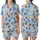 Festive Hanukkah Blue & Gold Menorah Dreidel Sufganiyot Watercolor Design Satin Short-Sleeve Pajamas Set - 1