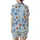 Festive Hanukkah Blue & Gold Menorah Dreidel Sufganiyot Watercolor Design Satin Short-Sleeve Pajamas Set - 3