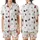 Holiday Decor: Rustic Reindeer Sleigh Seamless Pattern with Buffalo Plaid & Holly Satin Short-Sleeve Pajamas Set - 1