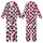 Cat Lovers' Whimsical Cream Hot Pink Flat Color Cartoon Cats Blue Apples Polka Dots Pattern Kid Satin Pajamas Set - 1
