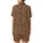 Platypus Lover's Whimsical Cartoon Brown Platypus Pattern All-Over Print Satin Short-Sleeve Pajamas Set - 3