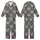 Cat Lovers' Photorealistic Grey Tabby Kittens Green Eyes Peeking Trompe L'oeil Torn Heather Charcoal Kid Satin Pajamas Set - 1
