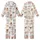 Cat Lovers' Whimsical Seamless Cartoon Cats Pattern: Light Pink, Peach, Gray Felines with Sunglasses & Red Bow Ties Kid Satin Pajamas Set - 1