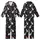 Cat Lovers' High-Contrast Black & White Cats Seamless Pattern with Stylized Hearts & Intertwined Tails Kid Satin Pajamas Set - 1