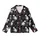 Cat Lovers' High-Contrast Black & White Cats Seamless Pattern with Stylized Hearts & Intertwined Tails Kid Satin Pajamas Set - 2