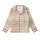 Women's Warm Brown Cream Geometric Plaid Organic Cotton Muslin Pajama Set Kid Satin Pajamas Set - 2