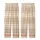 Women's Warm Brown Cream Geometric Plaid Organic Cotton Muslin Pajama Set Kid Satin Pajamas Set - 3