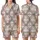 Bridesmaid & Family Matching Pajamas: Cream Rose Blue Tan Plaid Sleep Set Satin Short-Sleeve Pajamas Set - 1