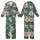 Women's Sloth Floral Pajama Pants: Tea-Loving Sloths & Rose-Pink Forest Foliage Kid Satin Pajamas Set - 1