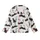 Cat Lovers' Whimsical Black Cat Olive Eye Fishbone MEOW KITTEN Creamy Off-White Pattern Kid Satin Pajamas Set - 2
