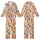 Cat Lovers' Whimsical Hand-Drawn Playful Sleepy Kitten Peach Seamless Pattern with Red Paw Prints Kid Satin Pajamas Set - 1