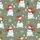 Women's Whimsical Snowman & Holly Pajamas: Muted Olive Winter Sleep Set Satin Short-Sleeve Pajamas Set - 4