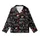 Family Group "Most Likely To" Christmas Pajamas: Festive Activity Pattern & Holiday Illustrations on Black Kid Satin Pajamas Set - 2