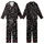 Family Group "Most Likely To" Christmas Pajamas: Festive Activity Pattern & Holiday Illustrations on Black Kid Satin Pajamas Set - 1