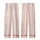 Women's Off-White Cream & Pastel Pink Rose Vertical Stripe Mulberry Silk Sleep Set Kid Satin Pajamas Set - 3