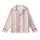 Women's Off-White Cream & Pastel Pink Rose Vertical Stripe Mulberry Silk Sleep Set Kid Satin Pajamas Set - 2