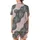 Satin Sleep Set: Intertwined Monogram & Botanical Pattern - Blush & Charcoal Kid Satin Pajamas Set - 3