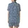 Women's Periwinkle Wildflower Print Gauze Cotton Pajama Set - Ruffle Top or Blouse Loungewear Satin Short-Sleeve Pajamas Set - 3