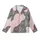 Satin Sleep Set: Intertwined Monogram & Botanical Pattern - Blush & Charcoal Kid Satin Pajamas Set - 2