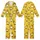 Playful Yellow Duck Pattern: Seamless Swimming Cartoon Ducks Flat Art Print Kid Satin Pajamas Set - 1