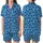 Hanukkah Festival: Dark Blue Dreidel Gelt Star Flat Graphic All-Over Print Satin Short-Sleeve Pajamas Set - 1