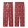 Heritage Geometric: Cranberry White Interlocking Squares & Diamond Pattern - Art Motif Kid Satin Pajamas Set - 3