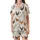 Women's Valentine Coquette Watercolor Farm Fowl Pajamas: Rooster, Hen & Wildflower Print Satin Short-Sleeve Pajamas Set - 2
