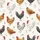 Women's Valentine Coquette Watercolor Farm Fowl Pajamas: Rooster, Hen & Wildflower Print Satin Short-Sleeve Pajamas Set - 4
