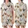 Women's Valentine Coquette Watercolor Farm Fowl Pajamas: Rooster, Hen & Wildflower Print Satin Short-Sleeve Pajamas Set - 1