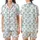 New Parent Pajamas: Vibrant Turquoise Baby Sleepsuit & Bottle Pattern - Cozy Sleep Set Satin Short-Sleeve Pajamas Set - 1