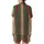 Classic Festive Stripes: Red, Green & Gold Holly Pattern - Elegant Design Print Satin Short-Sleeve Pajamas Set - 3