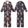 Family Holiday: Playful Reindeer & Snowflake Navy Pattern Long Sleeve Pajamas Kid Satin Pajamas Set - 1
