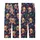 Family Holiday: Playful Reindeer & Snowflake Navy Pattern Long Sleeve Pajamas Kid Satin Pajamas Set - 3