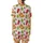 Whimsical Pizza Christmas: Hand-Drawn Holiday Food Pattern with Reindeer & Cocoa Print Satin Short-Sleeve Pajamas Set - 3