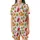 Whimsical Pizza Christmas: Hand-Drawn Holiday Food Pattern with Reindeer & Cocoa Print Satin Short-Sleeve Pajamas Set - 2