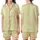 Women's Muslin Cotton Pajamas: Delicate Pale Yellow Wildflower Botanical Print - Breathable Sleepwear Satin Short-Sleeve Pajamas Set - VXPD5_V_V4