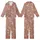 Japanese Art Lover: Terracotta-Rose Seigaiha Wave, Sakura & Crane All-Over Print Kid Satin Pajamas Set - 1