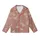 Japanese Art Lover: Terracotta-Rose Seigaiha Wave, Sakura & Crane All-Over Print Kid Satin Pajamas Set - 2