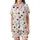 Family Red Wine Christmas Pajamas: Whimsical Glass & Reindeer Lights Pattern - Soft Poly-Spandex Set Satin Short-Sleeve Pajamas Set - 2