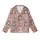Cozy Bear Lover: Dusty Rose Taupe Whimsical Cartoon Bear Paw Print Comfort Wear Kid Satin Pajamas Set - 2