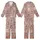 Cozy Bear Lover: Dusty Rose Taupe Whimsical Cartoon Bear Paw Print Comfort Wear Kid Satin Pajamas Set - 1